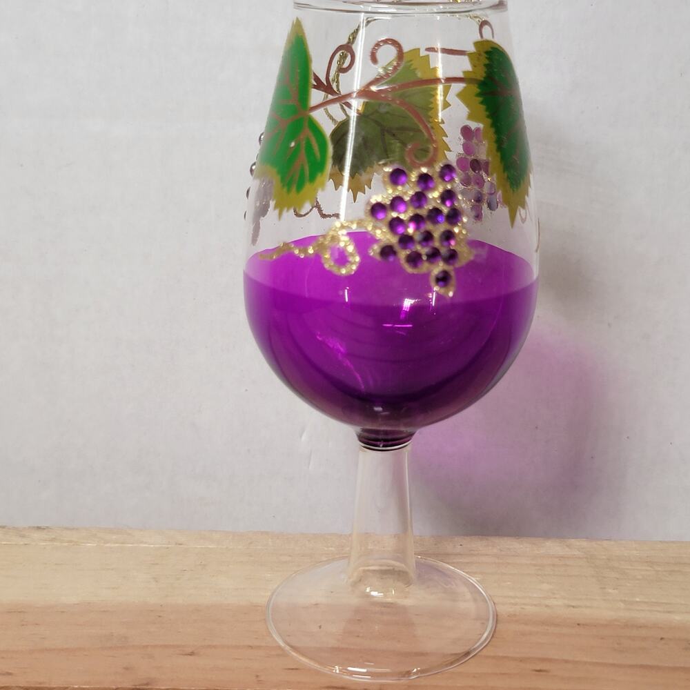 Hand Painted Wine Glass Christmas Ornament